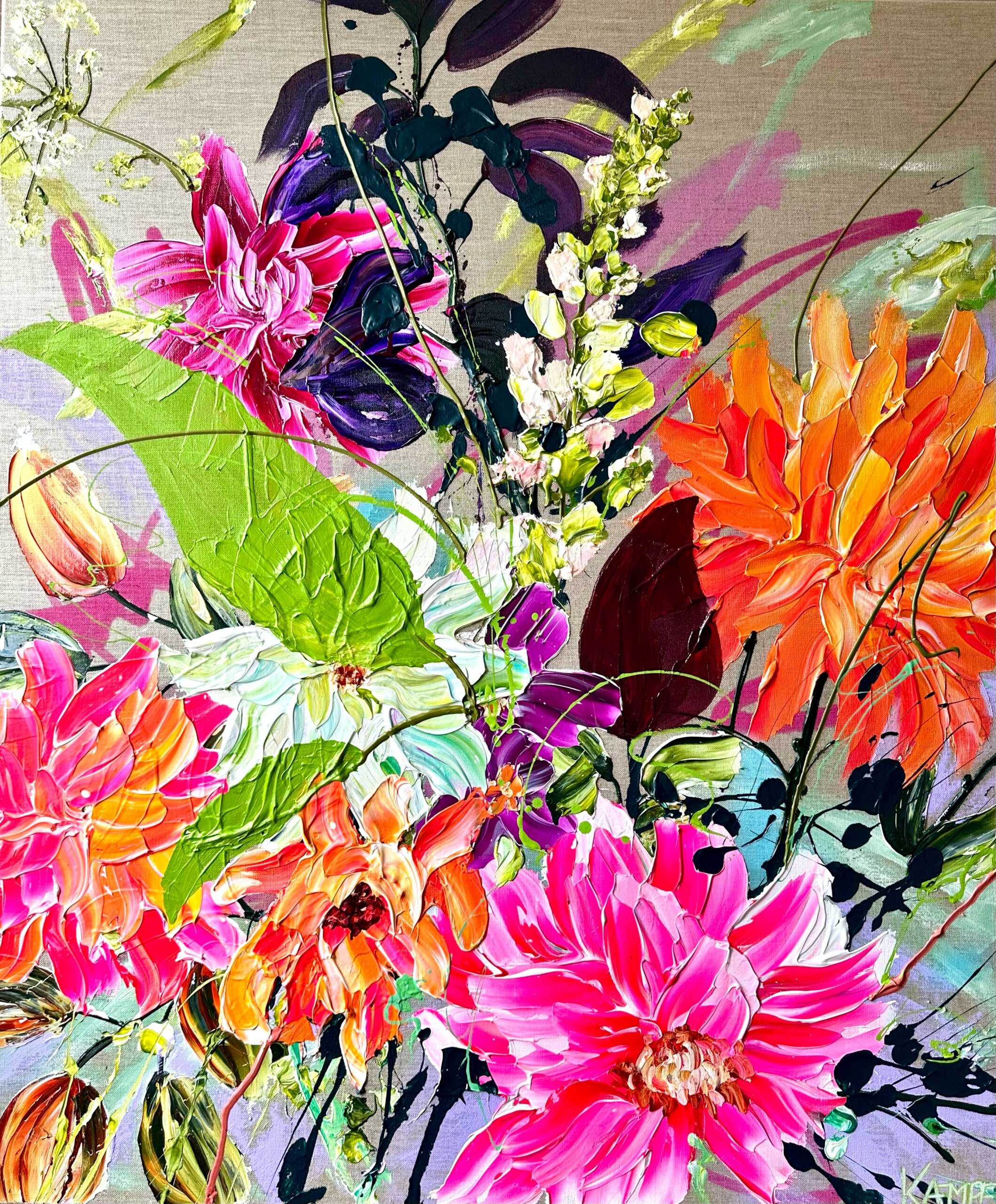 "Wild bloom symphony" originalt maleri