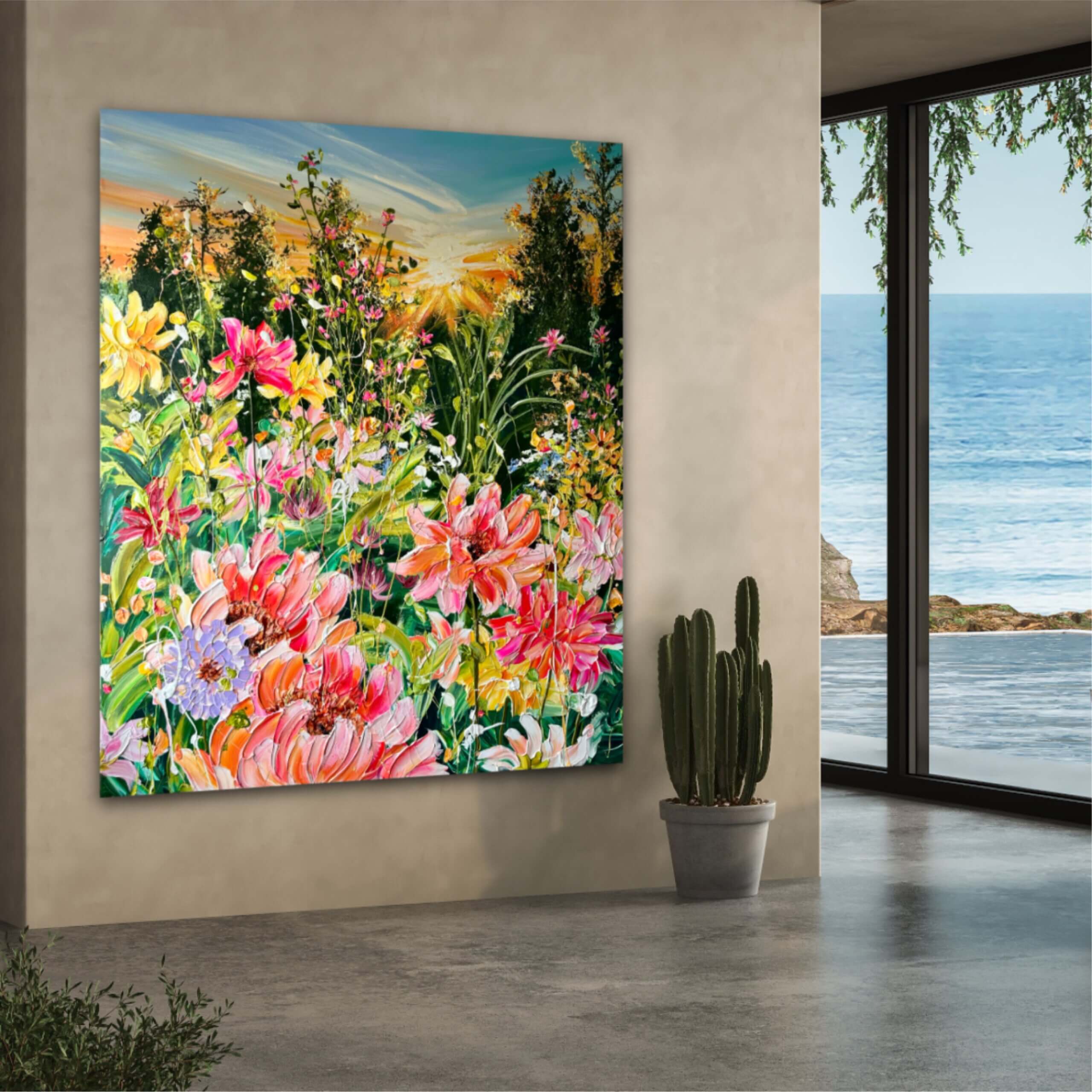 "Garden of happiness" originalt maleri - Billede 5