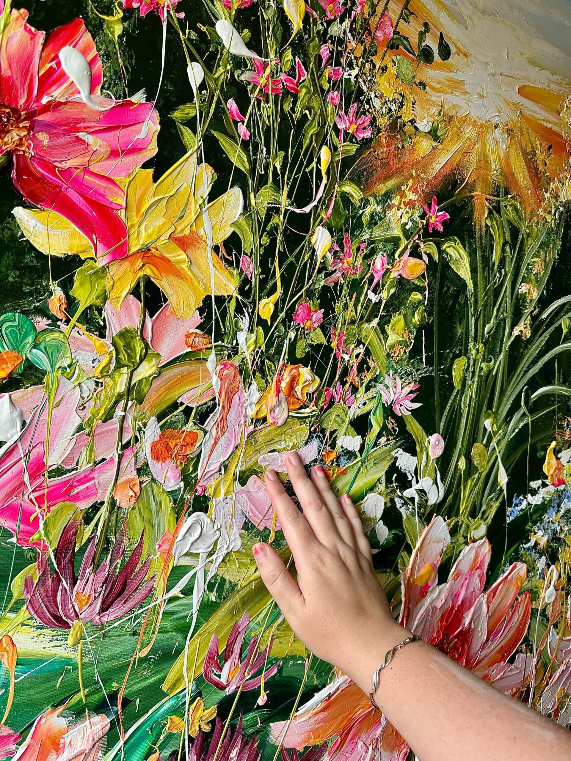 "Garden of happiness" originalt maleri - Billede 2