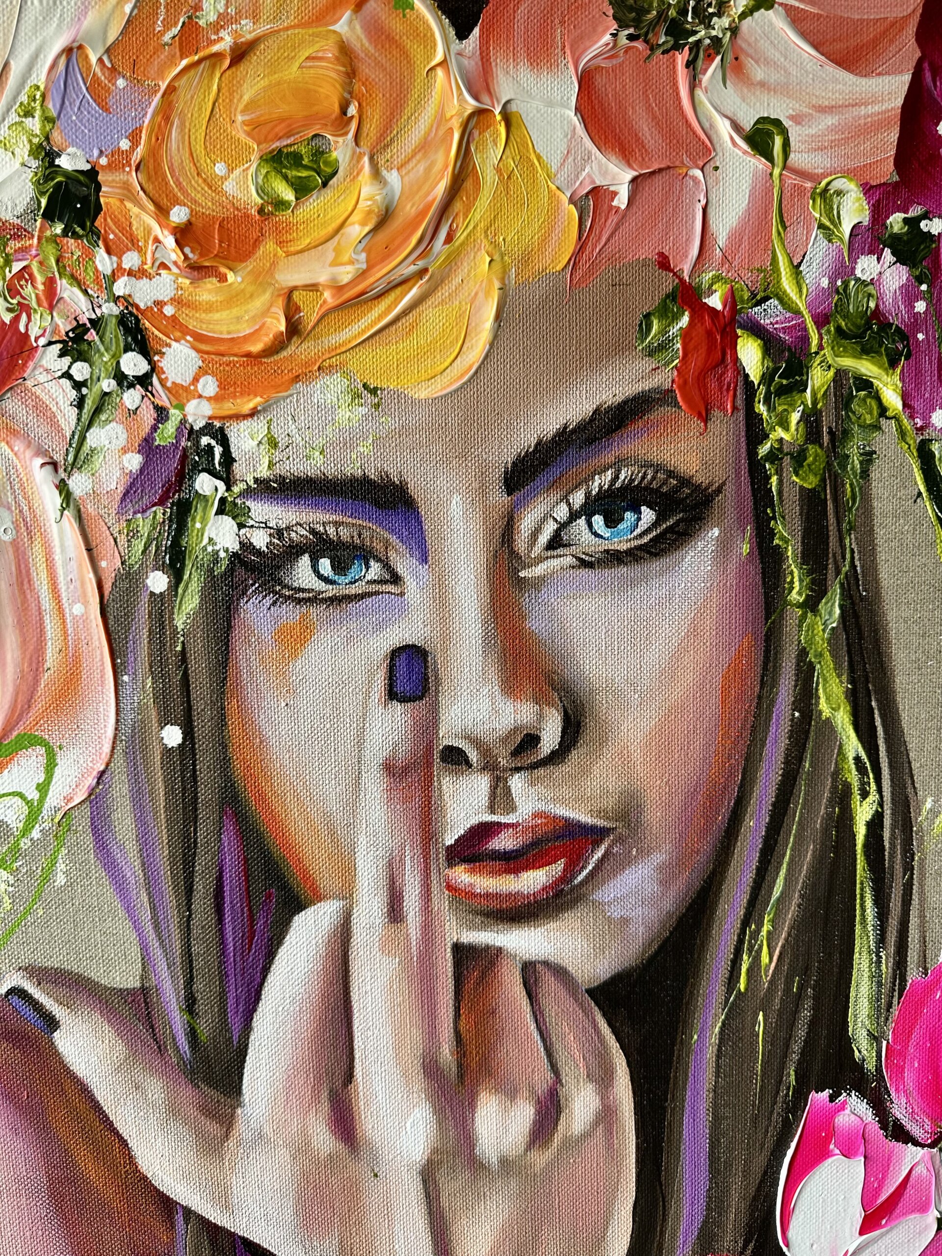 "Fierce Polly pt. 2" originalt maleri - Billede 4