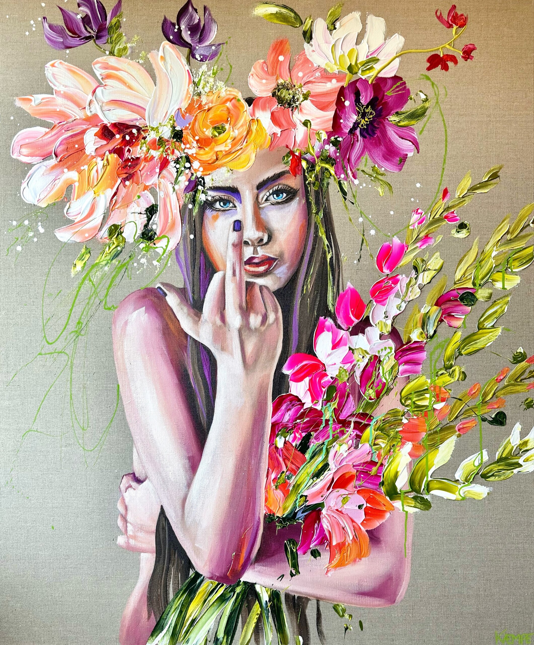 "Fierce Polly pt. 2" originalt maleri