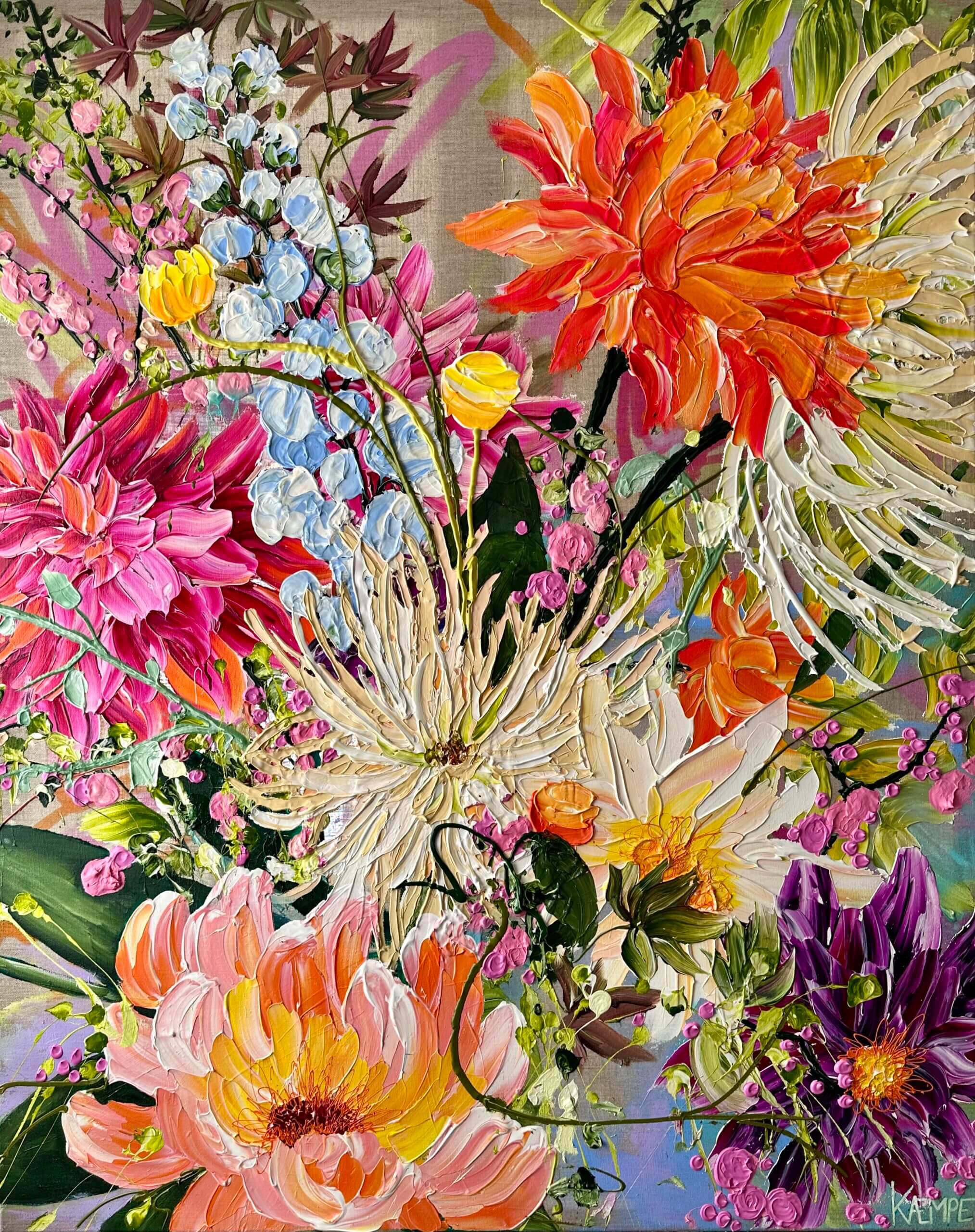 "Burst of joy" originalt maleri