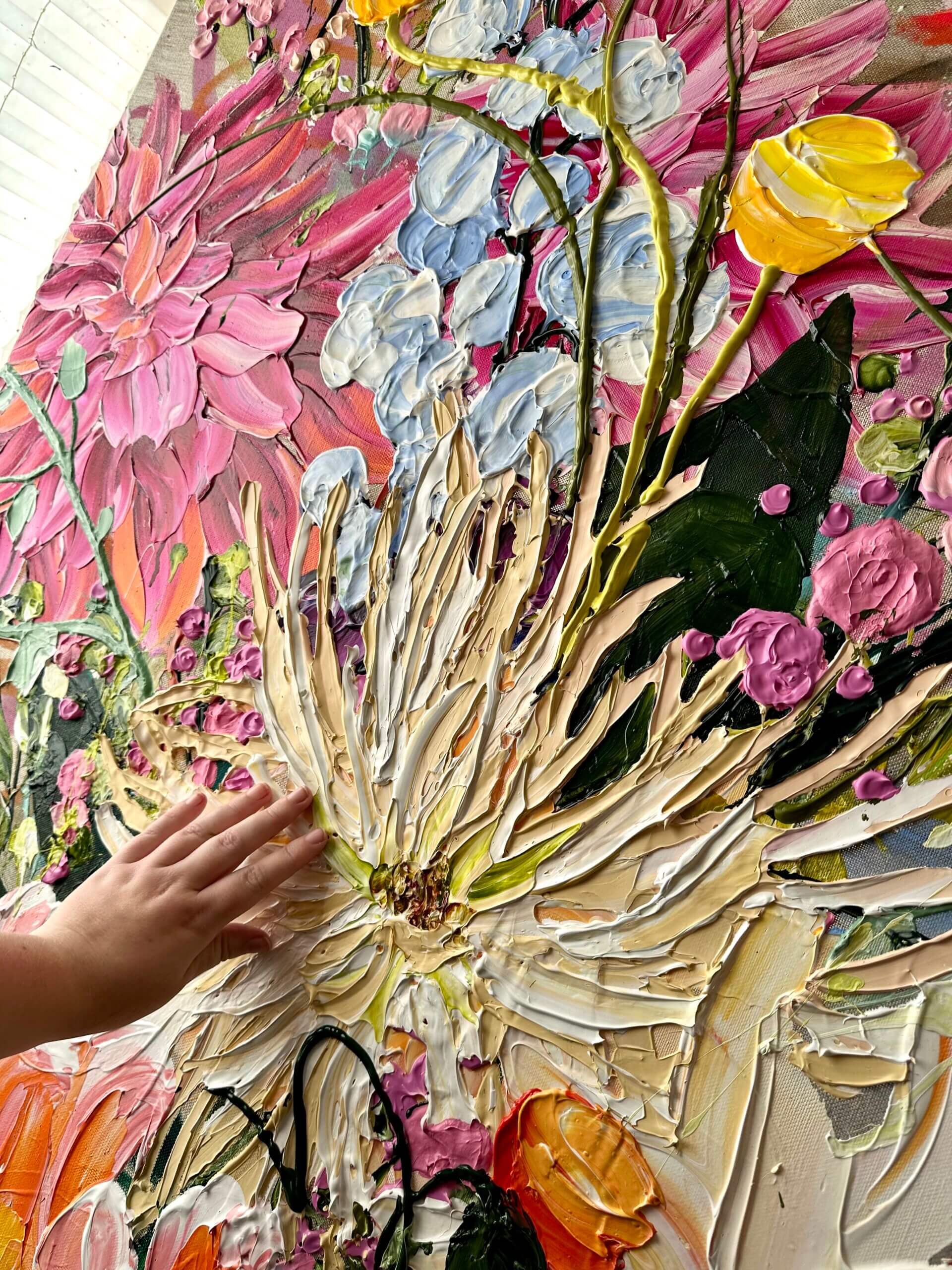 "Burst of joy" originalt maleri - Billede 4