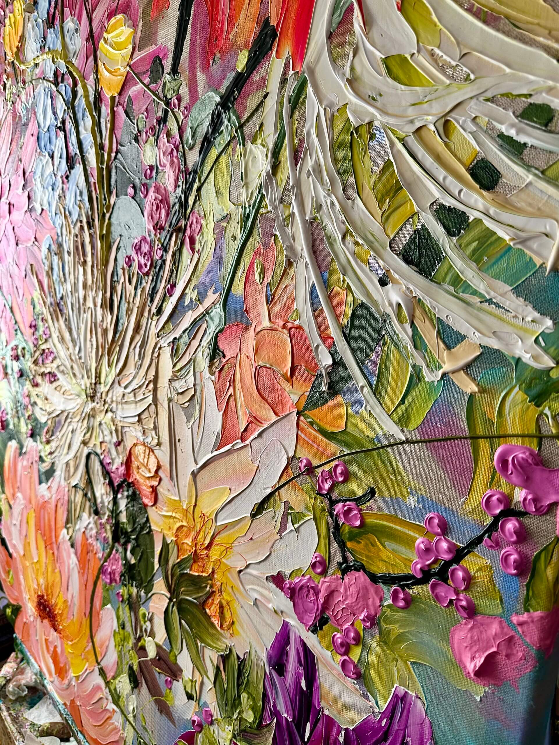 "Burst of joy" originalt maleri - Billede 5