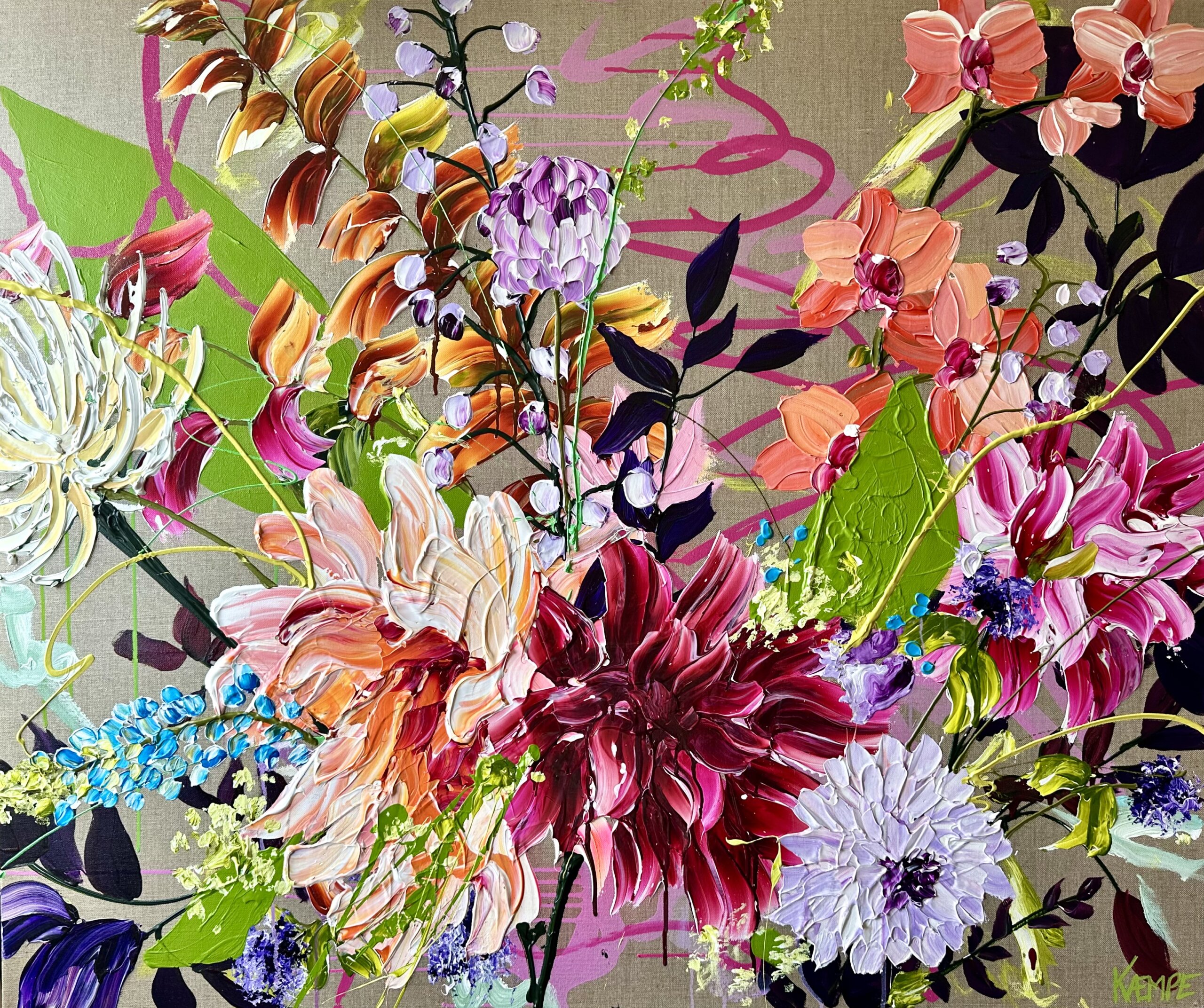 "Flower celebration" originalt maleri