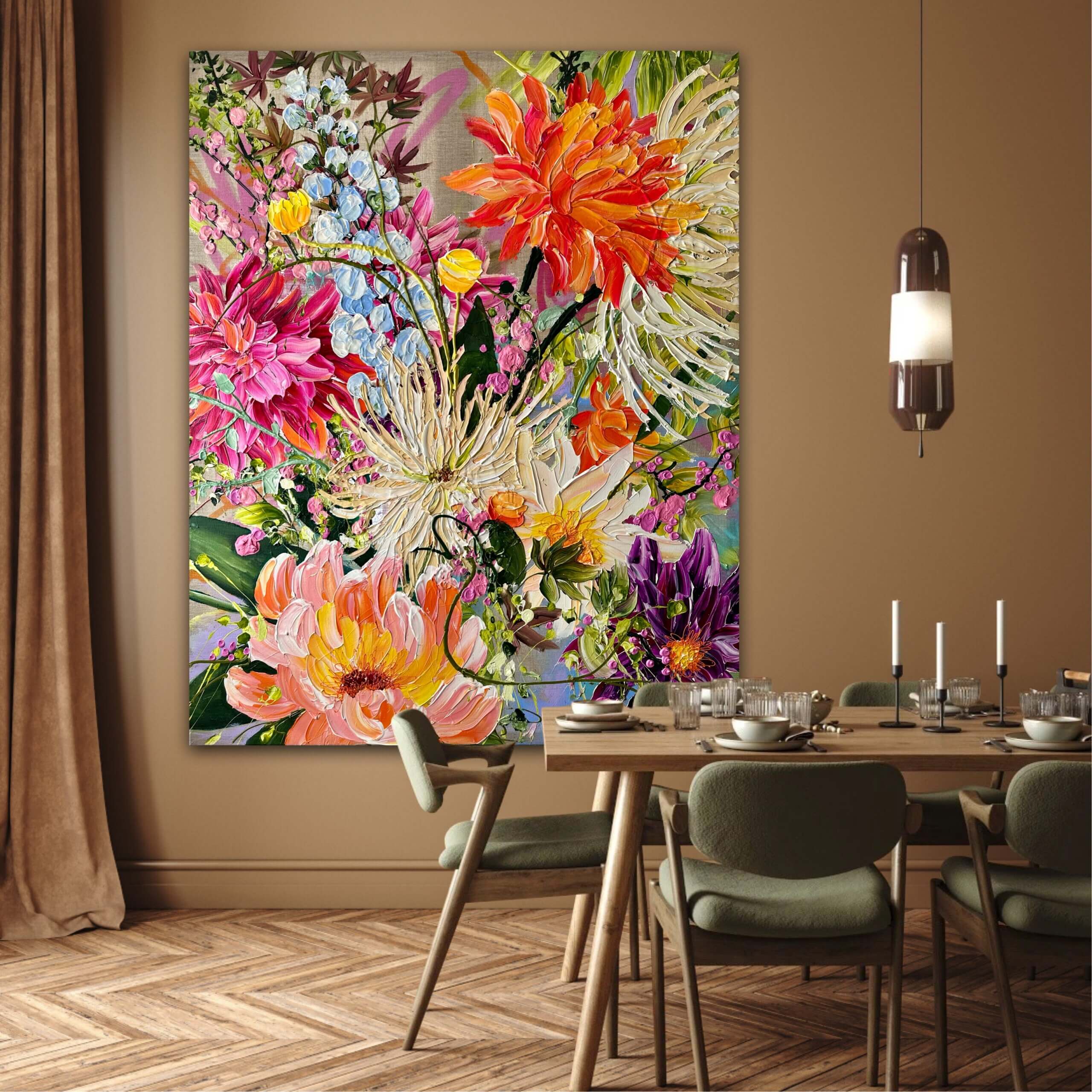 "Burst of joy" originalt maleri - Billede 2