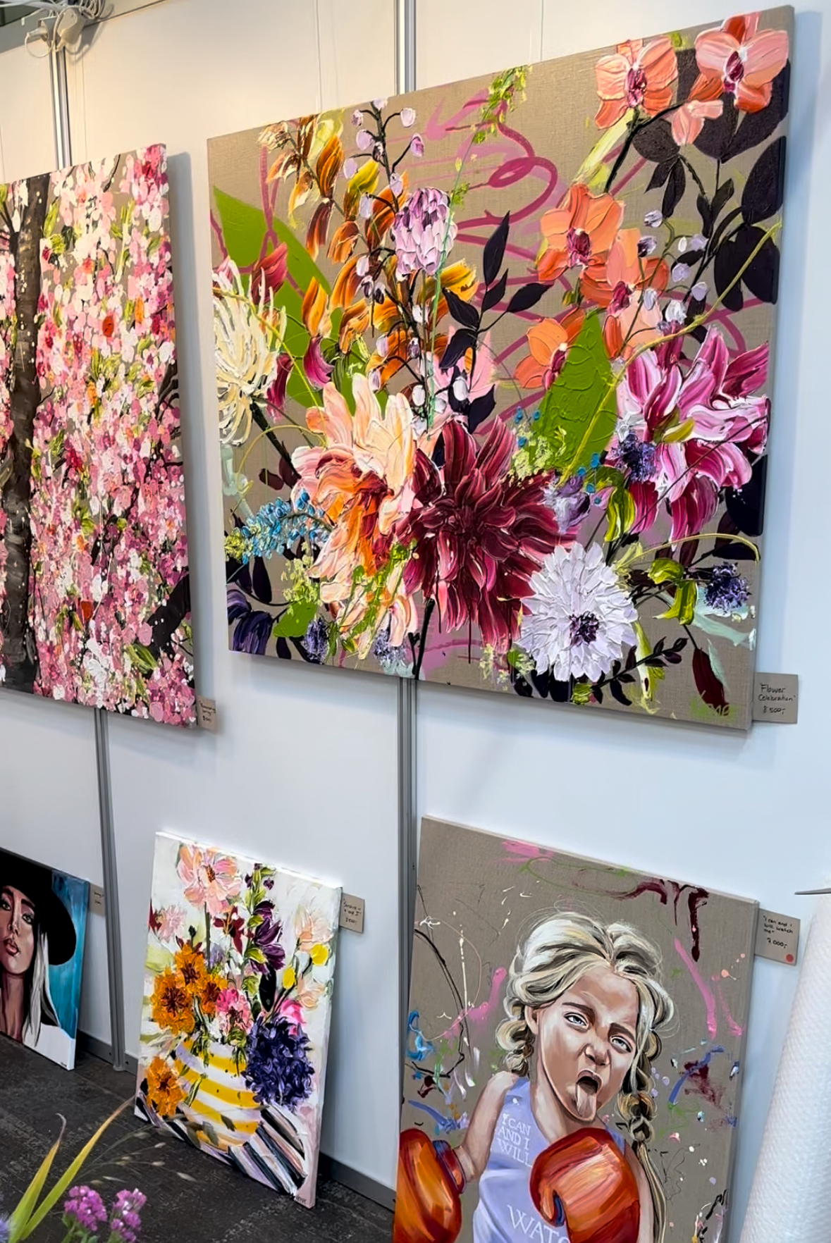 "Flower celebration" originalt maleri - Billede 4