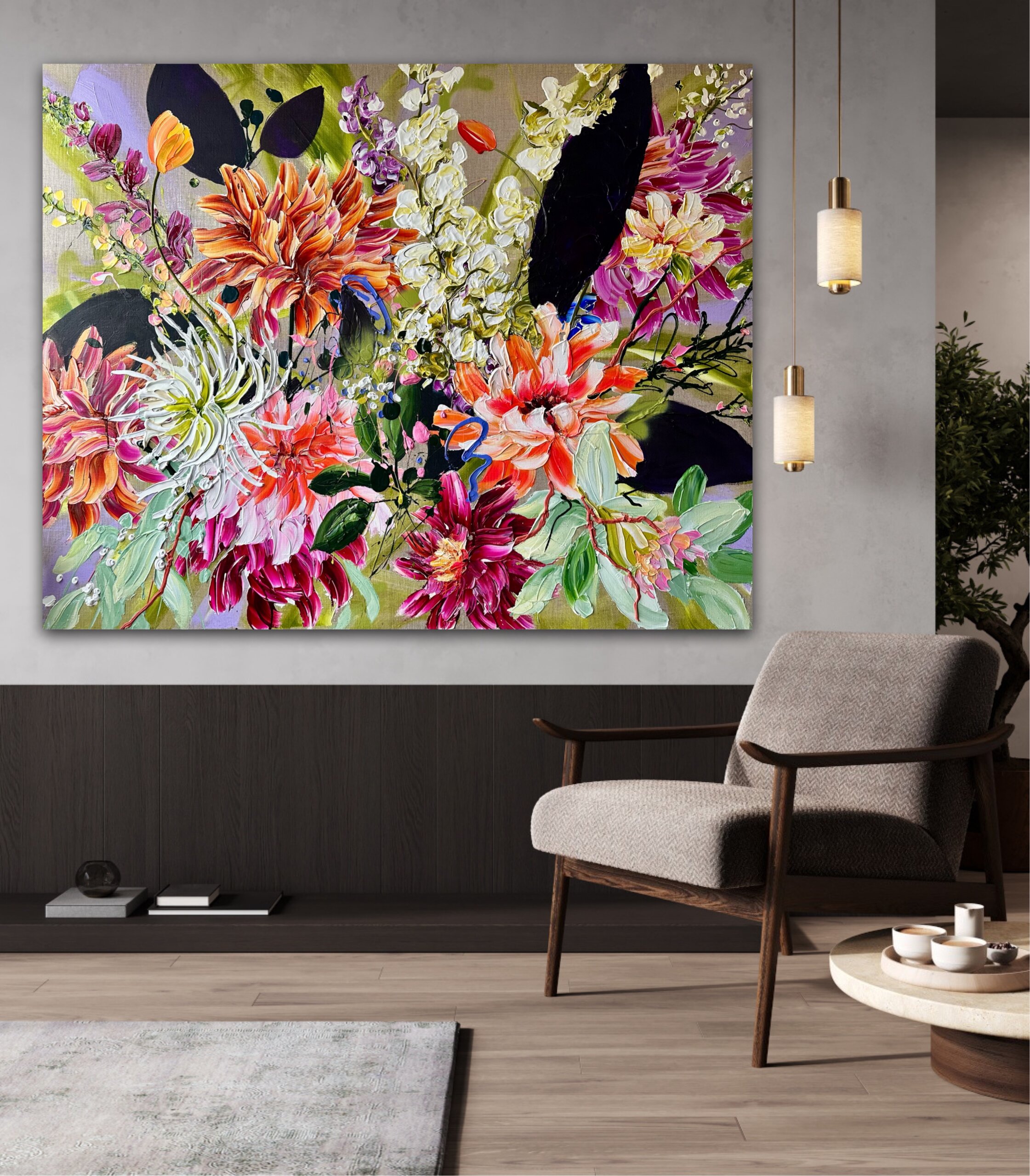 "A beautiful, simple life" originalt maleri - Billede 2