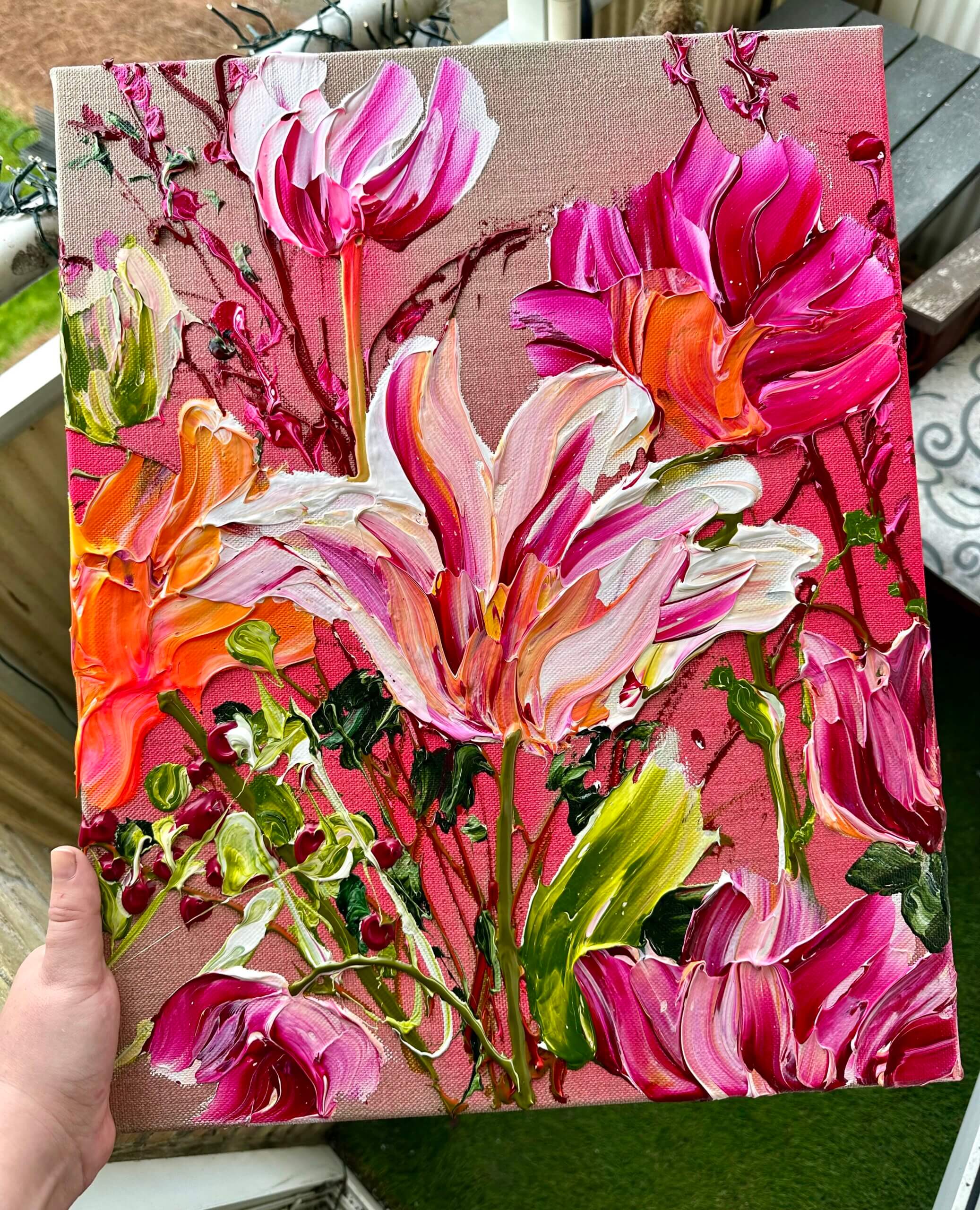 "Wine explosion" originalt maleri - Billede 2