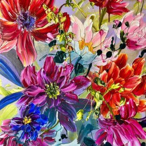 "Burgundy Whispers" originalt maleri