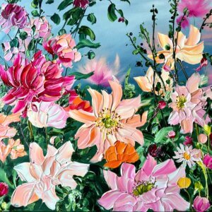 "Midnight garden" originalt maleri