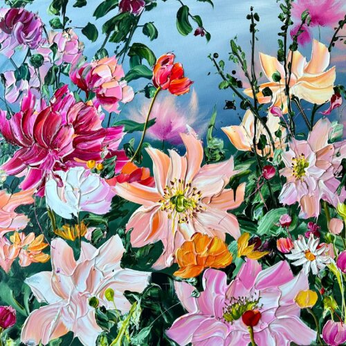 "Midnight garden" originalt maleri