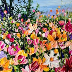 "Polka dot garden" originalt maleri